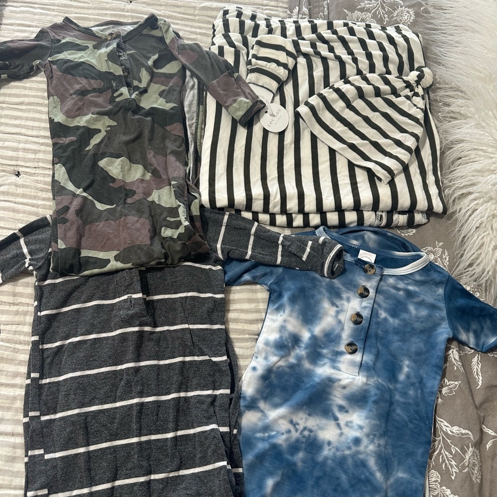 Lou Lou  Kids Clothing Set - Camouflage, Stripes, and Tie-Dye Newborn